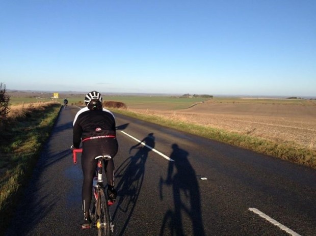 A training ride sees Aitken cycling across the Yorkshire Moores. 